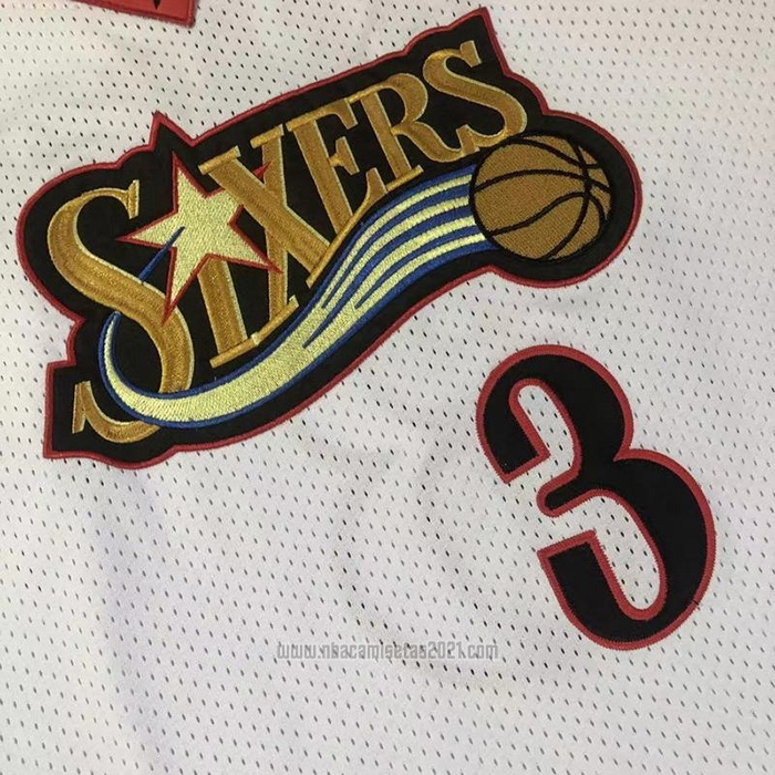 Camiseta Philadelphia 76ers Allen Iverson #3 Mitchell & Ness 1997-98 Blanco